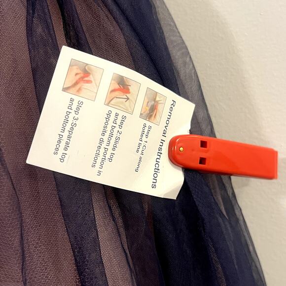 Mac Duggal 20403 Purple Pink Ombre Pleated Tulle Midi Dress Size 6 - Picture 4 of 9